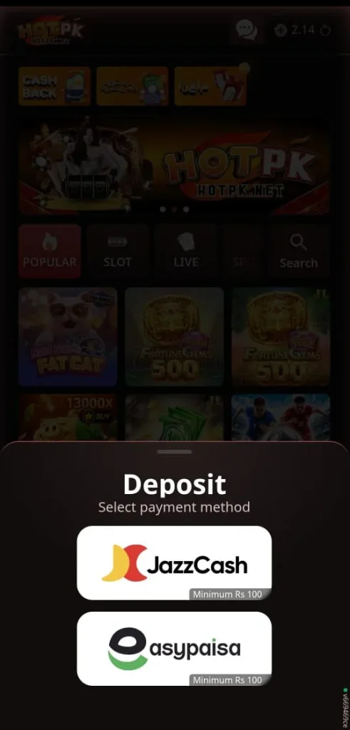 HOTPK Game Deposit