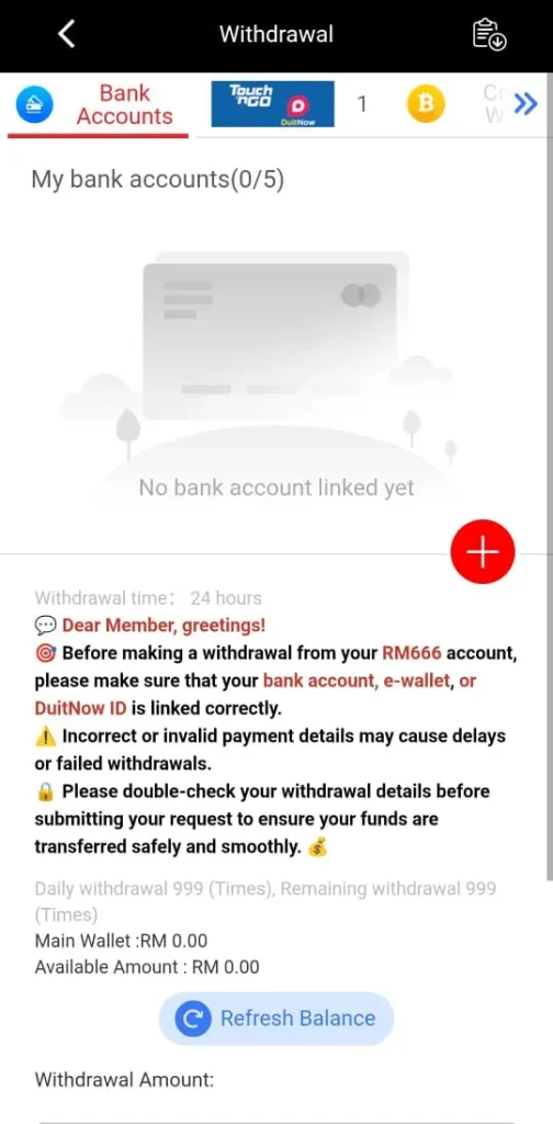 RM666 Game Withdrawal
